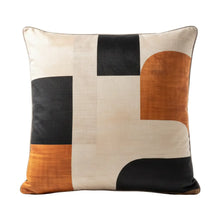 Load image into Gallery viewer, Decorative pillow with geometric pattern on a white background