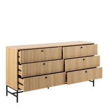 Load image into Gallery viewer, Wooden dresser with multiple drawers on a white background