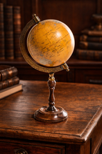 Load image into Gallery viewer, Antique Brown Globe On Wooden Stand