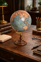Load image into Gallery viewer, Antique Globe On Wooden Stand