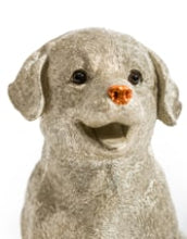Load image into Gallery viewer, Antique Silver Labrador Holding Gold Tray