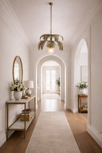Load image into Gallery viewer, Antiqued Gold Fern Leaf Chandelier Pendant