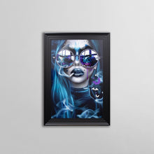 Load image into Gallery viewer, Bat Blue Pop Art Women Framed Wall Art