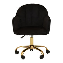 Load image into Gallery viewer, Brent Black Velvet And Gold Base Home Office Chair