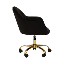 Load image into Gallery viewer, Brent Black Velvet And Gold Base Home Office Chair