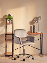 Load image into Gallery viewer, Brent Grey Velvet And Chrome Base Home Office Chair