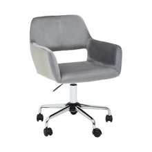 Load image into Gallery viewer, Brent Grey Velvet And Chrome Base Home Office Chair