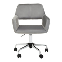 Load image into Gallery viewer, Brent Grey Velvet And Chrome Base Home Office Chair