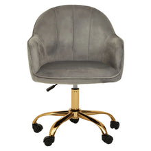 Load image into Gallery viewer, Brent Grey Velvet And Gold Home Office Chair