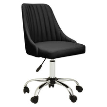 Load image into Gallery viewer, Brent Ribbed Black And Chrome Home Office Chair
