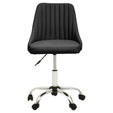 Load image into Gallery viewer, Brent Ribbed Black And Chrome Home Office Chair