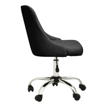Load image into Gallery viewer, Brent Ribbed Black And Chrome Home Office Chair