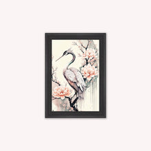 Load image into Gallery viewer, Luxury Velvet Art Print - Sakura Crane Framed Wall Art