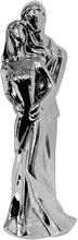 Load image into Gallery viewer, Silver statue of a couple embracing on a white background