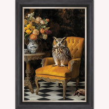 Load image into Gallery viewer, Curiosity Owl at the Stately Home Framed Wall Art