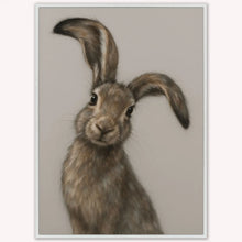 Load image into Gallery viewer, Curious Hare 1 Framed Velvet Canvas Art