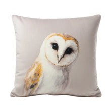 Load image into Gallery viewer, Pillow with an owl design on a beige background
