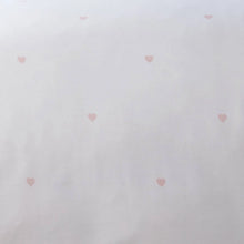Load image into Gallery viewer, White fabric with small pink heart patterns