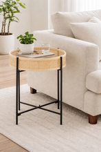 Load image into Gallery viewer, Depok Rattan Side Table With Metal Legs