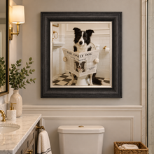 Load image into Gallery viewer, Dog on the Bog - Border Collie Framed Wall Art