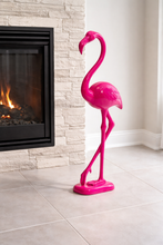Load image into Gallery viewer, Electric Pink Standing Flamingo Figure