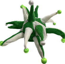 Load image into Gallery viewer, Green and white plush toy resembling a stylized virus on a white background