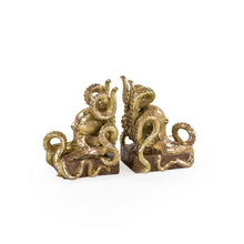 Load image into Gallery viewer, Gold Octopus Pair of Bookends