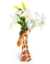 Load image into Gallery viewer, Hand Painted Ceramic Giraffe Head Vase