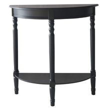 Load image into Gallery viewer, Black half-moon side table on a white background