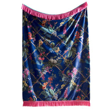 Load image into Gallery viewer, Floral patterned fabric with pink trim on a white background