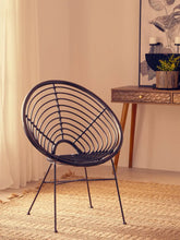 Load image into Gallery viewer, Java Black Natural Rattan Round Chair