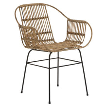 Load image into Gallery viewer, Java Natural Rattan With Black Metal Armchair