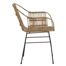 Load image into Gallery viewer, Java Natural Rattan With Black Metal Armchair