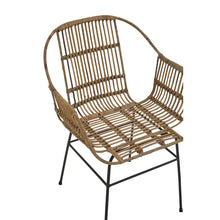 Load image into Gallery viewer, Java Natural Rattan With Black Metal Armchair