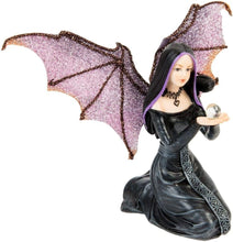 Load image into Gallery viewer, Figurine of a woman with bat wings and a black dress on a white background