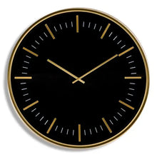 Load image into Gallery viewer, Large Black & Gold Classic Wall Clock