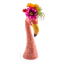 Load image into Gallery viewer, Large Ceramic Pink Flamingo Head Vase
