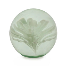 Load image into Gallery viewer, Large White Flower Glass Ball Paperweight with Gift Box