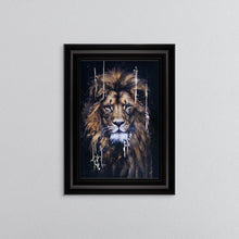 Load image into Gallery viewer, Leo Lion Gold Foil Embellished Framed Wall Art