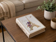 Load image into Gallery viewer, Mirrored Front Secret Storage Book Box - Eiffel Tower Paris Design
