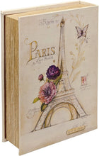 Load image into Gallery viewer, Mirrored Front Secret Storage Book Box - Eiffel Tower Paris Design