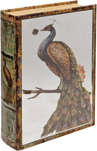 Load image into Gallery viewer, Decorative box with a peacock design on a white background