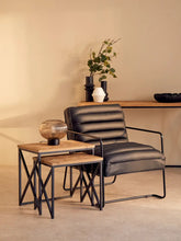 Load image into Gallery viewer, New Foundry Black Leather Effect Chair With Black Finish Metal Frame