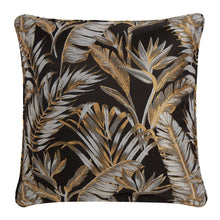 Load image into Gallery viewer, Decorative pillow with leaf pattern on a black background