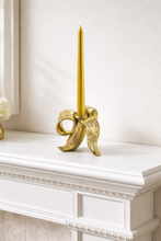 Load image into Gallery viewer, Peeled Antique Gold Glam Banana Candle Holder