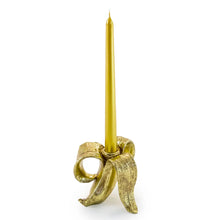 Load image into Gallery viewer, Peeled Antique Gold Glam Banana Candle Holder
