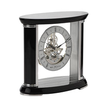 Load image into Gallery viewer, Piano Finish Wooden Skeleton Mantel Clock
