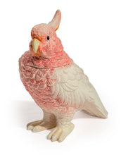 Load image into Gallery viewer, Parrot-shaped cookie jar with pink and white colors on a white background