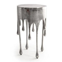 Load image into Gallery viewer, Raw Nickel "Dali" Drip Round Aluminium Side Table