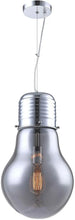 Load image into Gallery viewer, Silver pendant light with a clear glass shade on a white background